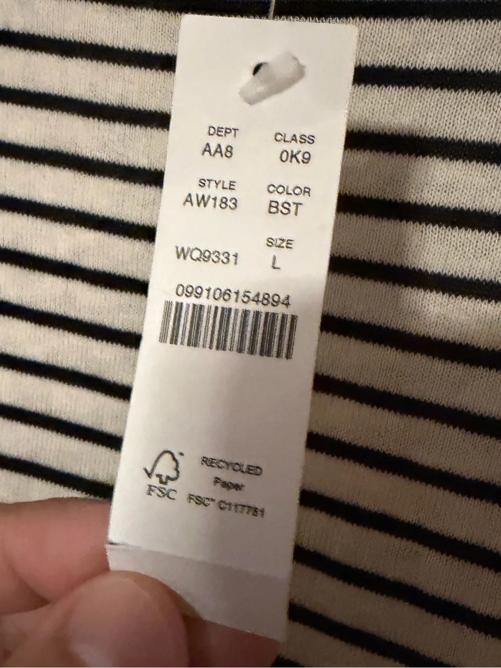 J. Crew Striped Crew Neck T-Shirt - Navy & White